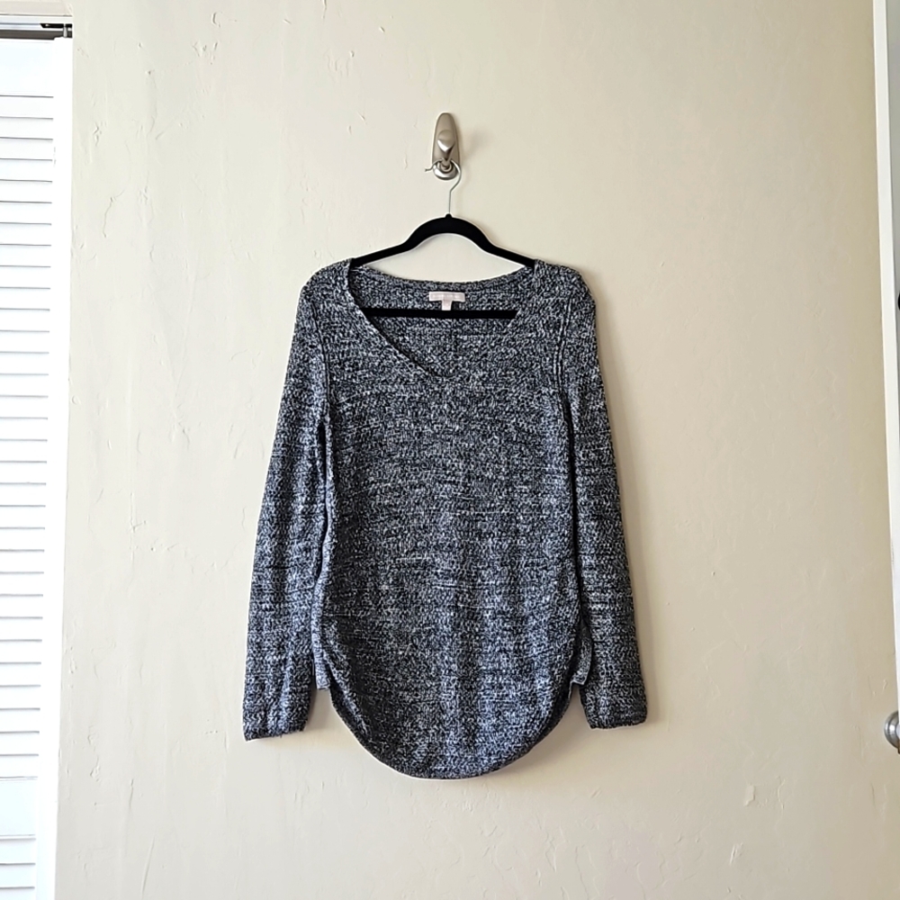 Wide-Neck Knit Sweater with Side Zippers